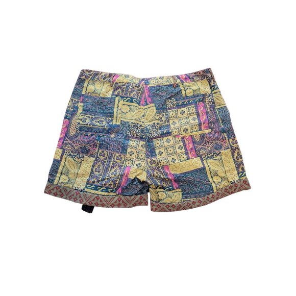 Sundance Linen Patchwork Womens Kalini Shorts Size L Tassel Boho Beach Festive - Picture 2 of 12